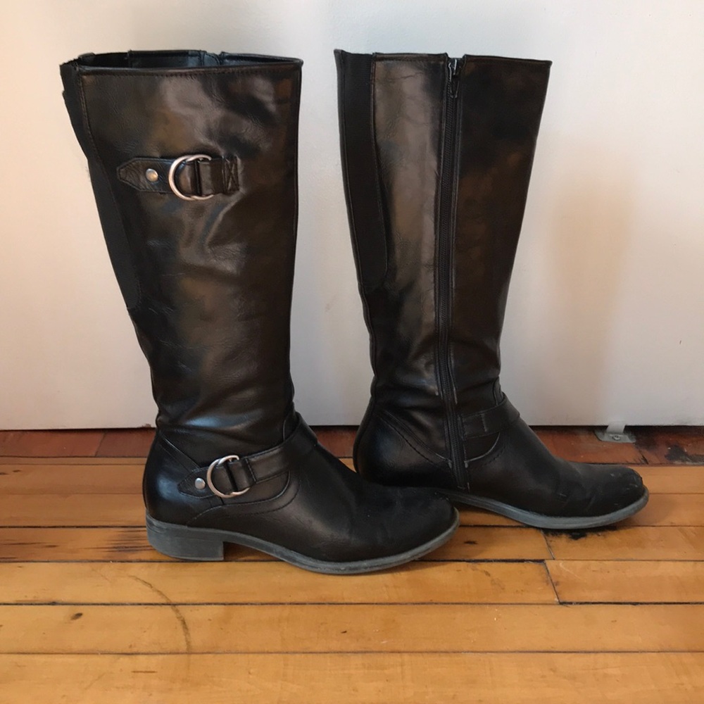 Black Under-the-Knee Riding Boots